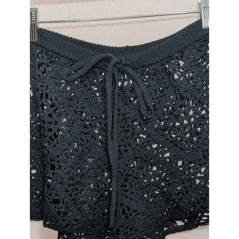 ⭐ Wild Fable Shorts Womens XL Black Crochet Beach Swim Cover Up Boho⭐ - Picture 4 of 10